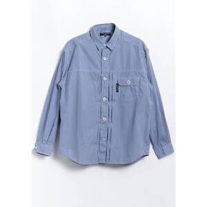 NEW COMME DES GARCONS men's gingham shirt in blue/white